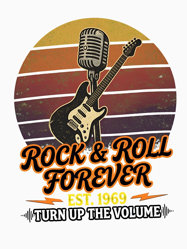 Rock & Roll Forever Vintage Sunset Guitar Shirt