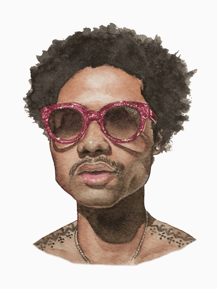 Steve Lacy Pink Sunglasses Portrait Graphic Shirt