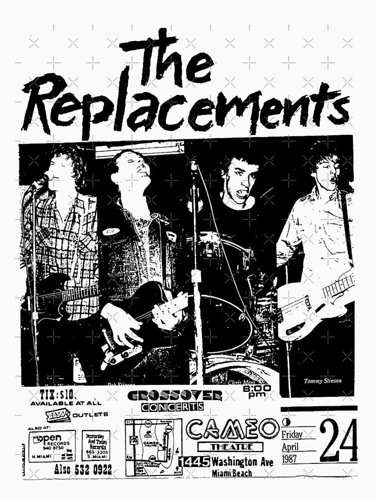 Vintage The Replacements Concert Graphic Music Art Shirt