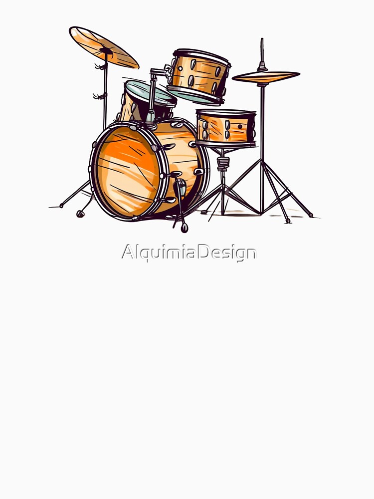 Drums Orange Drum Set For Drummers Shirt