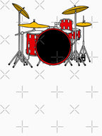 Red Drum Kit Drummer Musician Shirt
