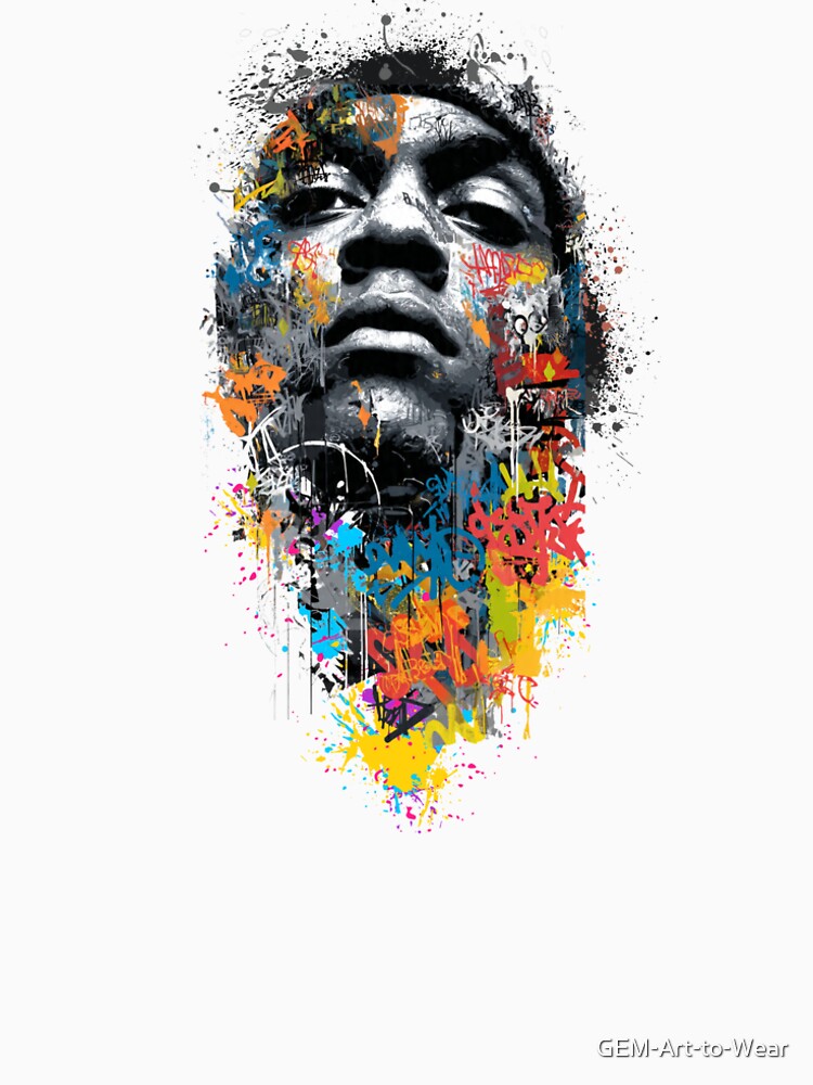 Urban Graffiti Street Art Portrait - Abstract Graphic Shirt