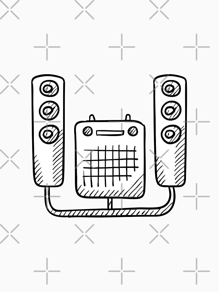 An Amplifier Connected To Concert Speakers Shirt