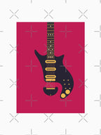 Glam Rock 70s Electric Guitar - Burgundy Shirt