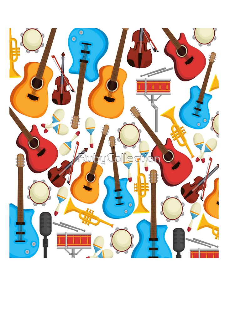 Musical Instruments Pattern Background Shirt