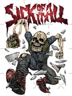 Vintage Red Typography Punk Rock Skull Shirt