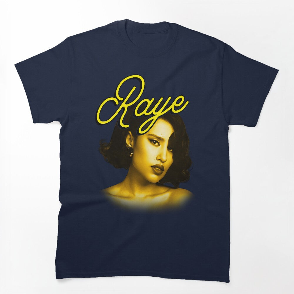Gold Skin Pop Singer With Latin Typography Shirt