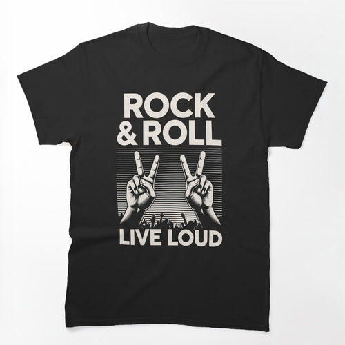 Rock And Roll Live Loud Music Concert Hand Sign Art Shirt