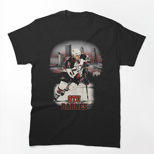 Stu Barnes Retro 90s Vintage Bootleg Style Buffalo Hockey Shirt