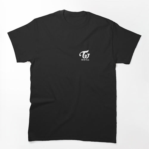 Twice Kpop Logo Hangul Black White Shirt
