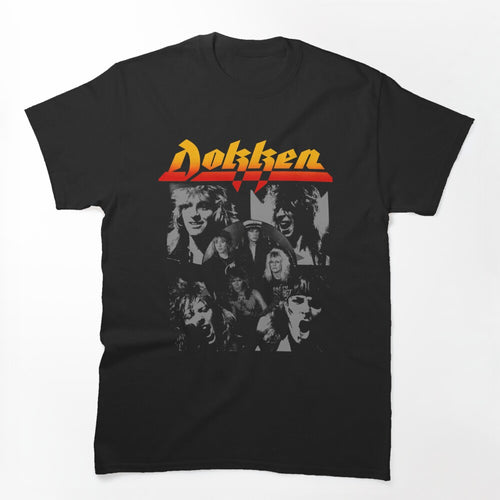 Dokken 80s Concert Vintage Band Collage Design Shirt