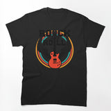 Vintage Retro Distressed 80s Rock & Roll Music Guitar With Wings Shirt