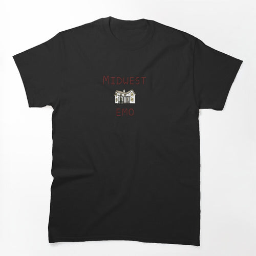 Red Text Midwest Emo Cross Stitch Shirt