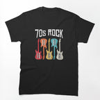 Colorful 70s Rock Graphic With Retro Guitar And Cassettes 9907 Shirt
