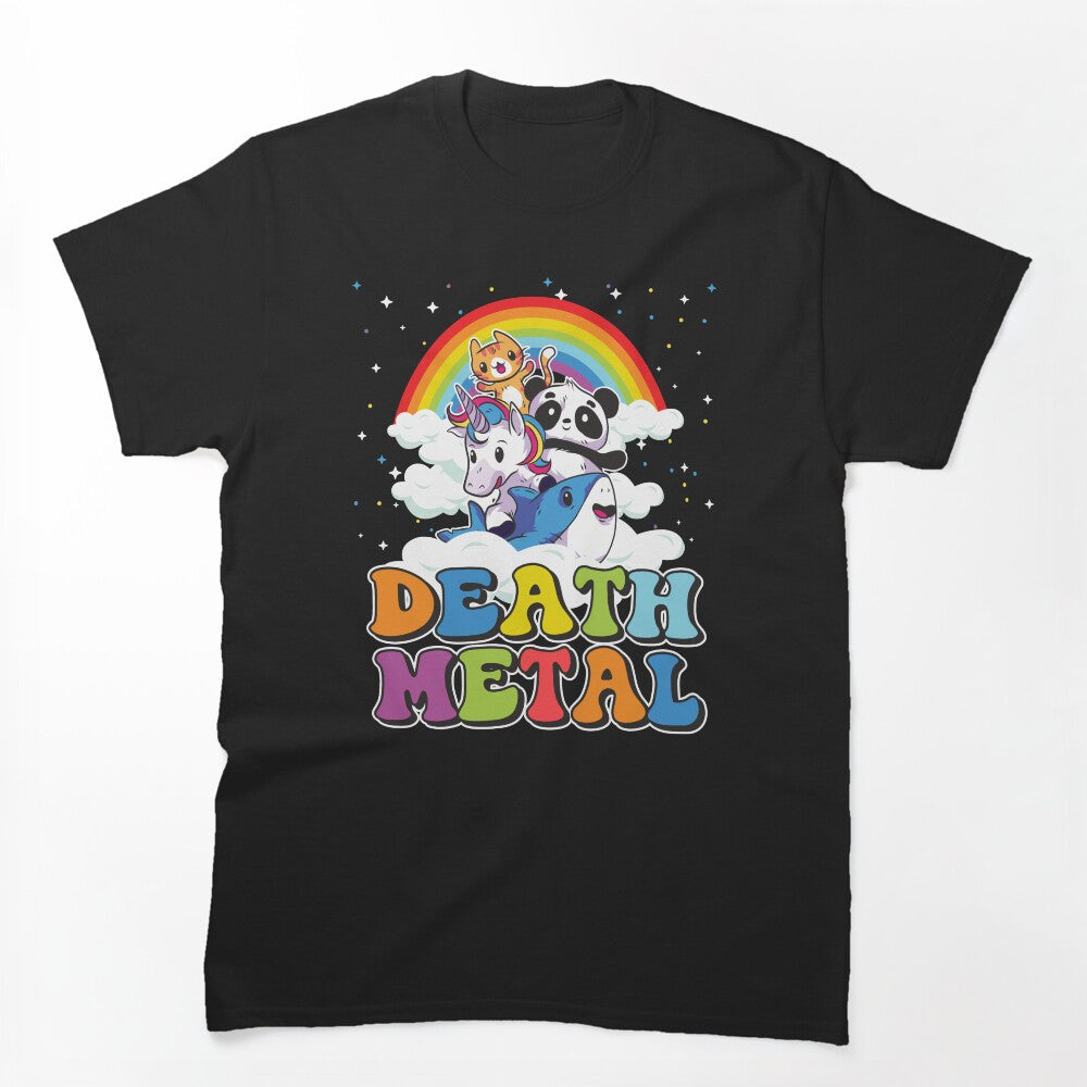Funny Death Metal Animals Cute Unicorn Rainbow Shirt