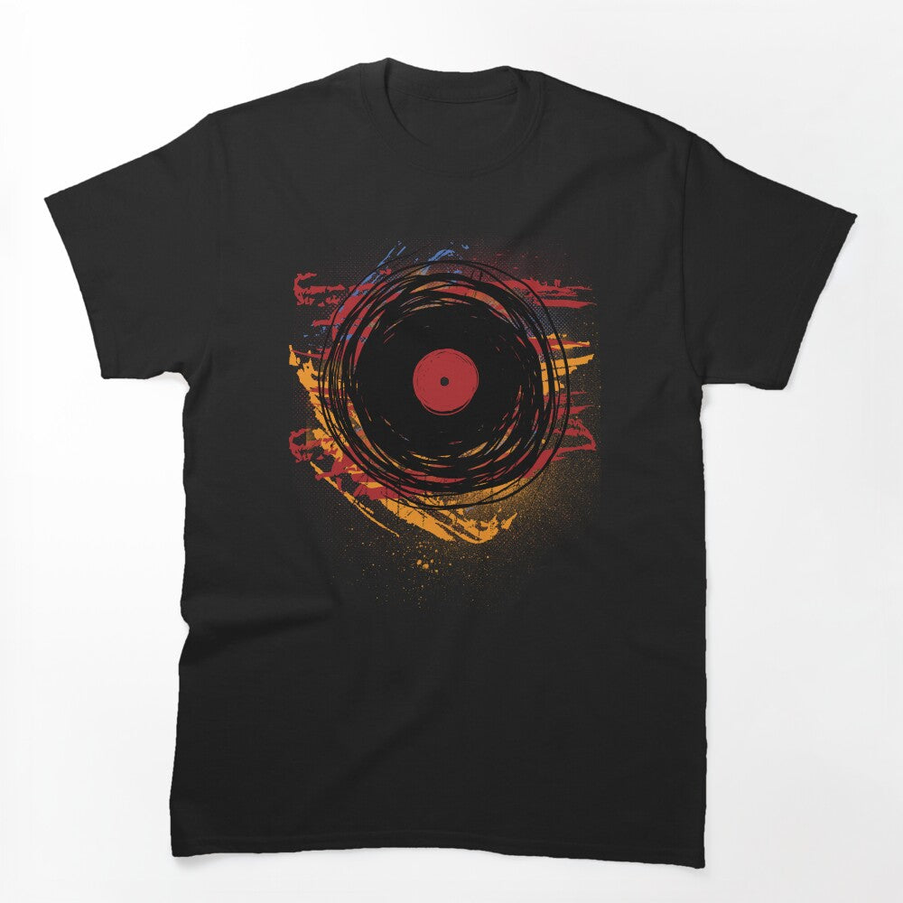 Vinyl Record Retro Grunge With Paint And Scratches - Music DJ! Shirt
