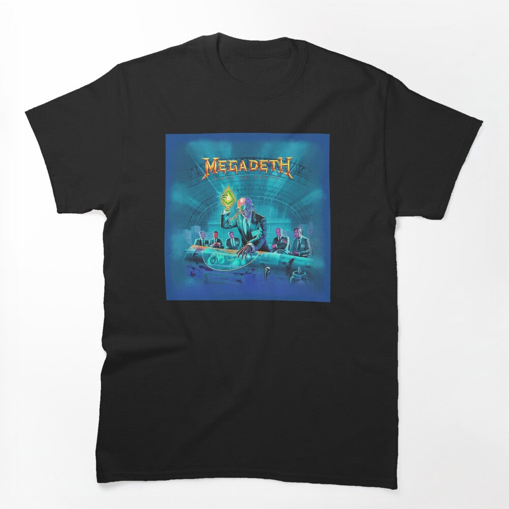 Rust In Peace Spraypaint Blue Shirt