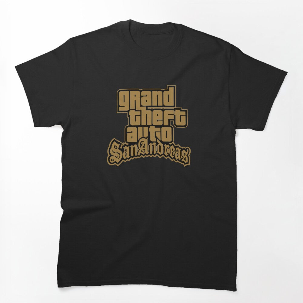 GTA Grand Theft Auto Logo San Andreas SA Bronze Shirt