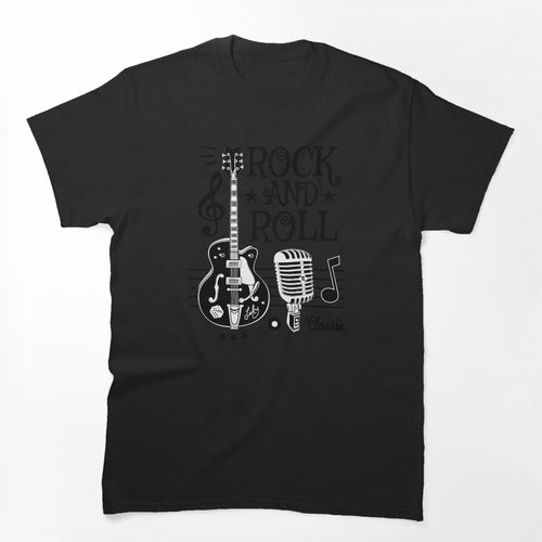 Rock And Roll Guitar Rockabilly Music Vintage Microphone Biker Sock Shirt