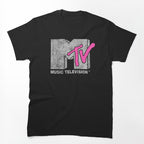 MTV Distressed Puffy Pink Vintage MTV Logs Shirt