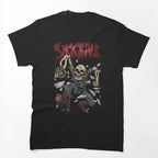 Vintage Red Typography Punk Rock Skull Shirt
