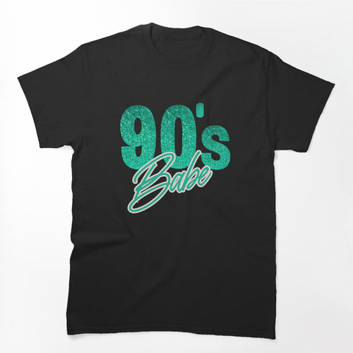 90'S BABE Glitter Aquamarine Color Shirt
