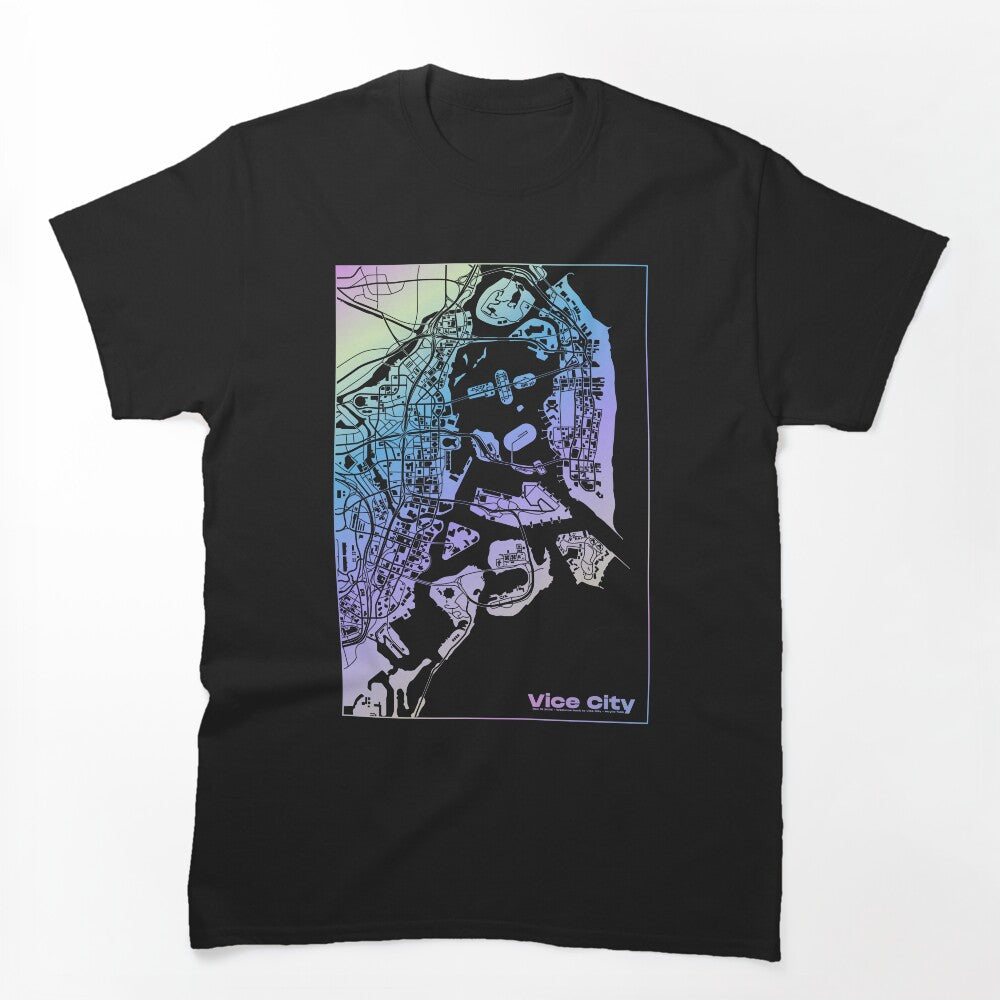 Video Game Map Vice City Shirt