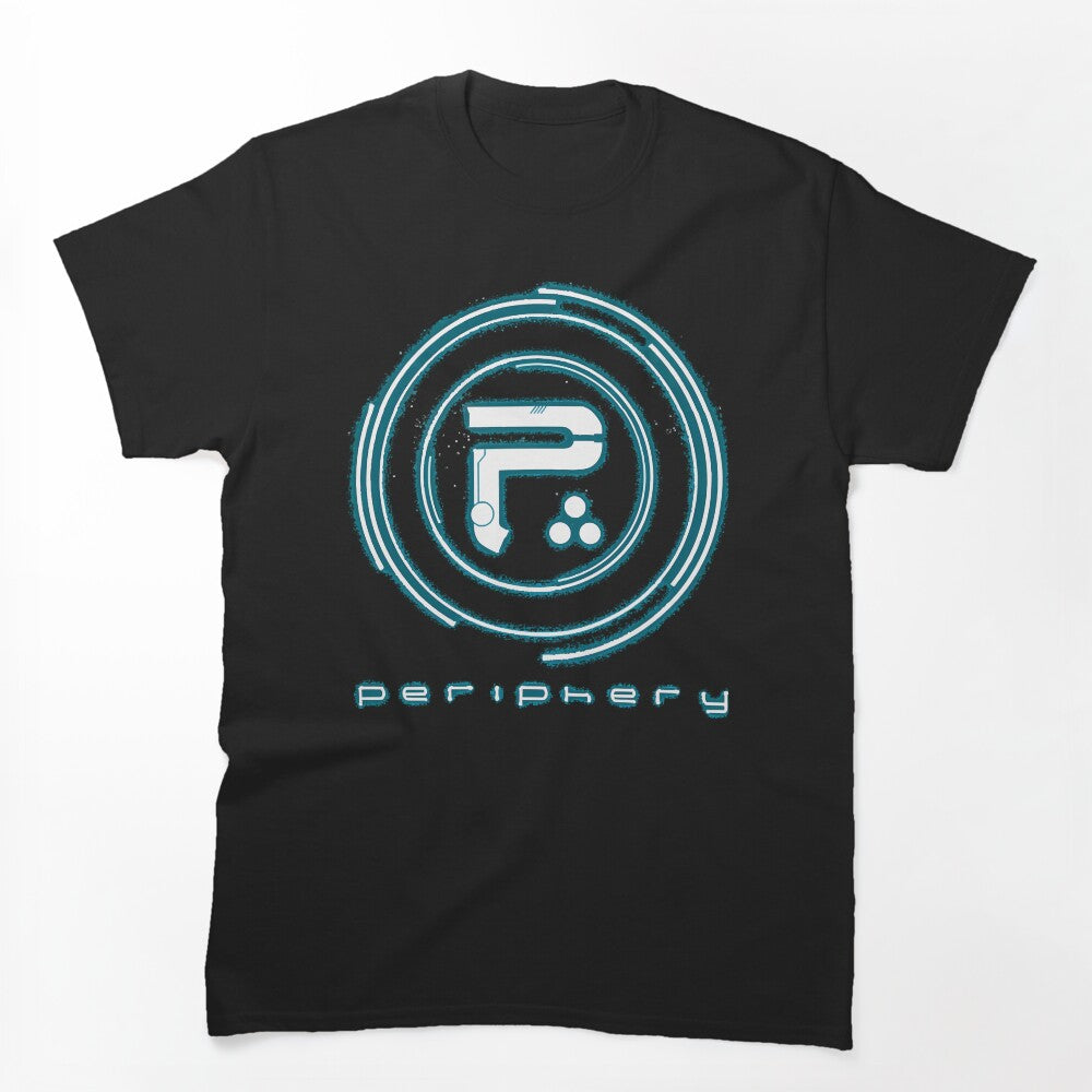 Cyan Neon Circular HUD Target Three Dots Shirt