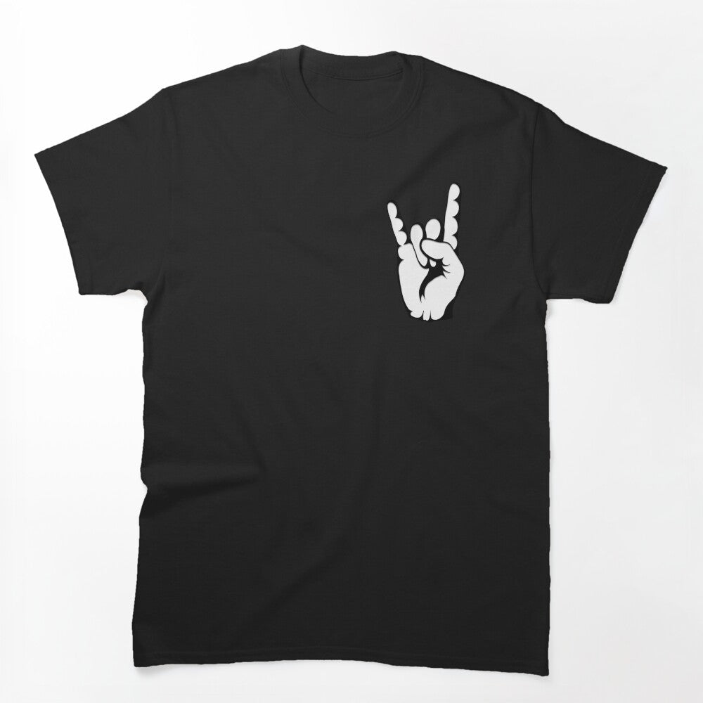 Raise Your Horns - White And Black Shirt