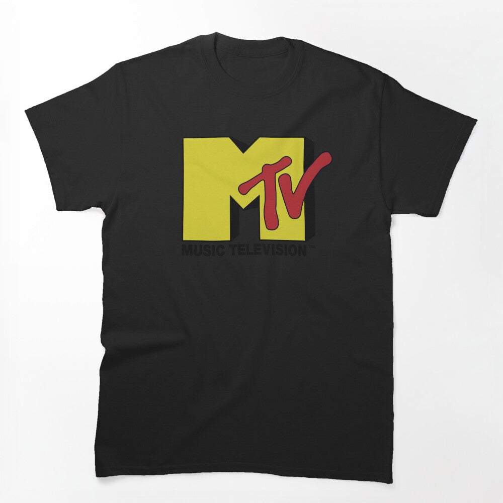 MTV Bright Yellow M & Red TV Logo Shirt
