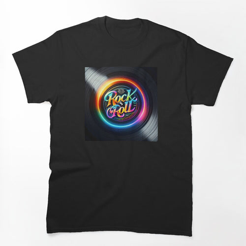 Electrified Vinyl Vibe - Neon Rock & Roll Energy Shirt