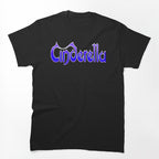 Elegant Purple Gradient Spiked Fantasy Typography Shirt