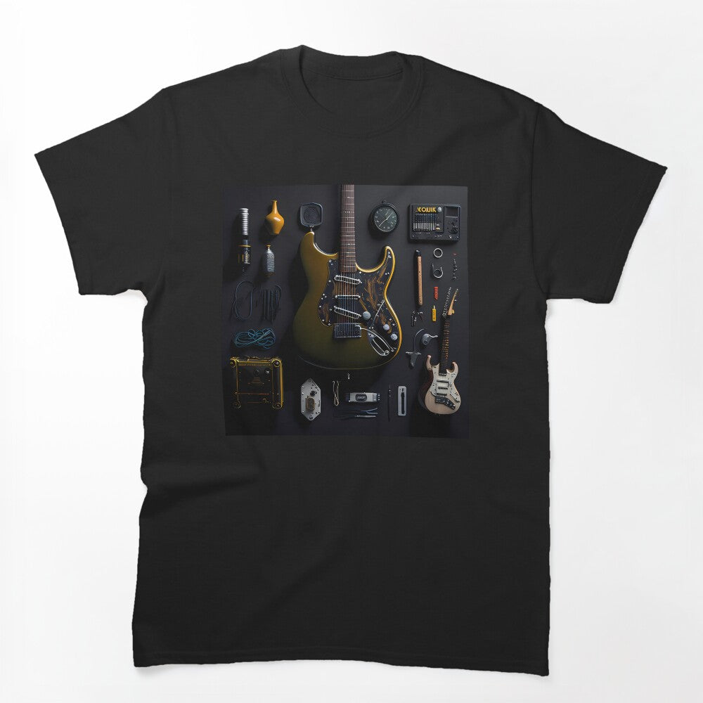Electric Guitar Collection Modern Music Studio Art Print Shirt