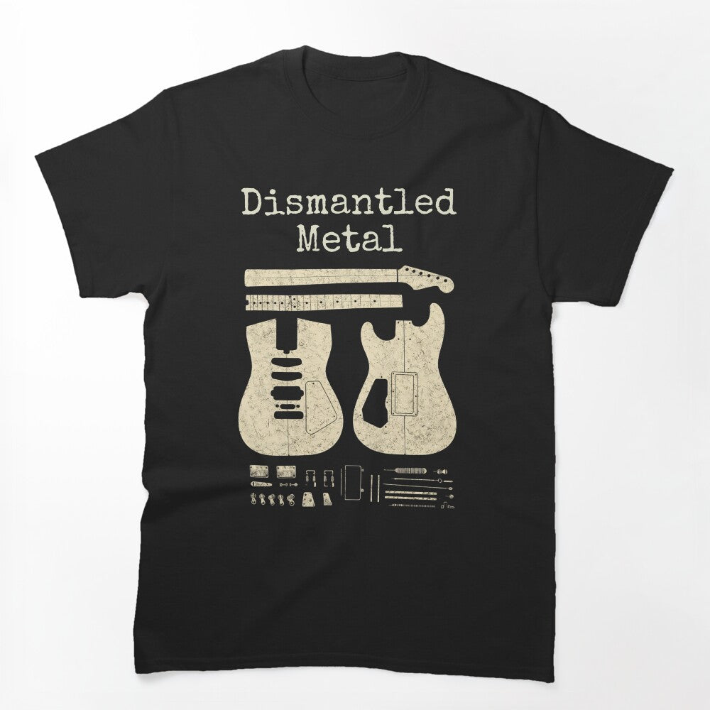 Dismantled Metal Guitar Blueprint Vintage Design Shirt