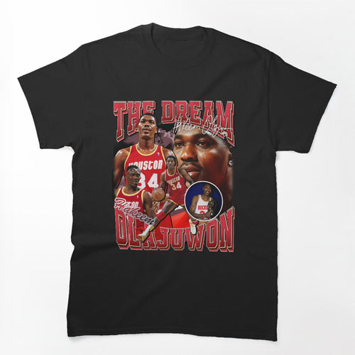 Hakeem Olajuwon The Dream Vintage Basketball Legend Signature Retro Shirt