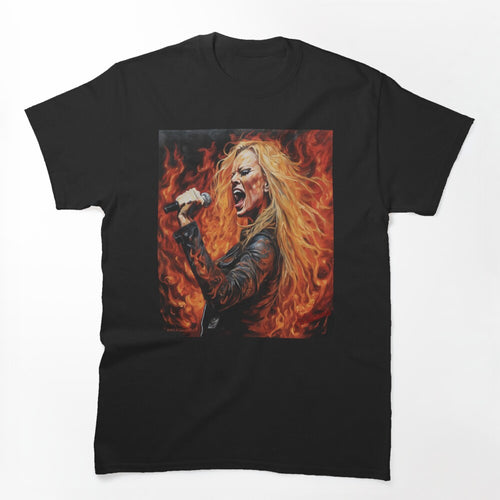 Angela Gossow Fiery Metal Performance With Arch Enemy Shirt