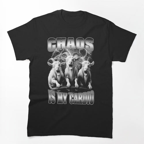 Bootleg Chaos Is My Cardio Funny Zombie Goats Vintage Rap Shirt