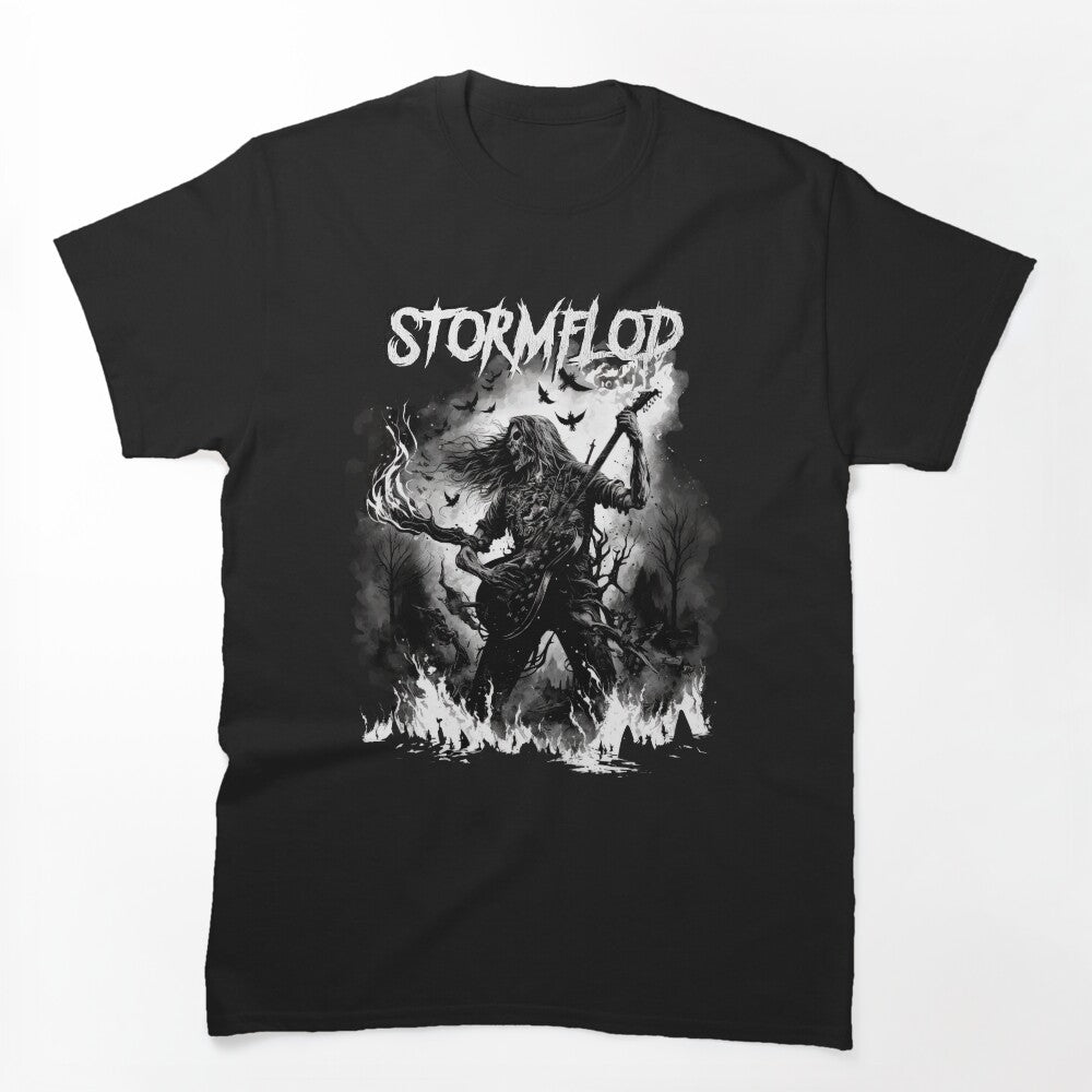 Stormflod Artwork Skeletal Guitarplayer Ruins Shirt