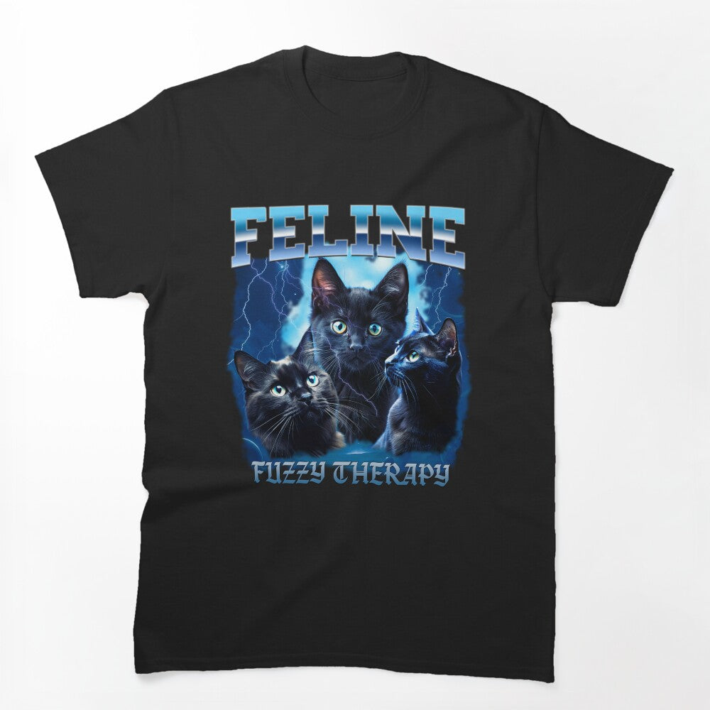 Cats Bootleg Vintage Retro Feline Fuzzy Therapy Shirt
