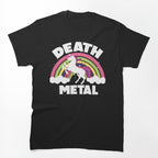 Cute Unicorn Death Metal Rainbow Funny Shirt