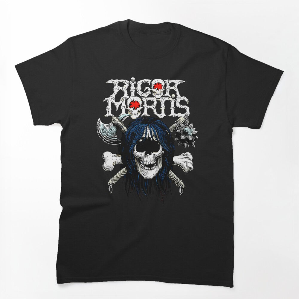 Skeleton Skull Battle Axe Mace Crossbones Shirt