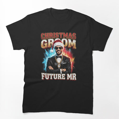 Groom Santa Hat Christmas 90s Vintage Bootleg Rap Art Shirt