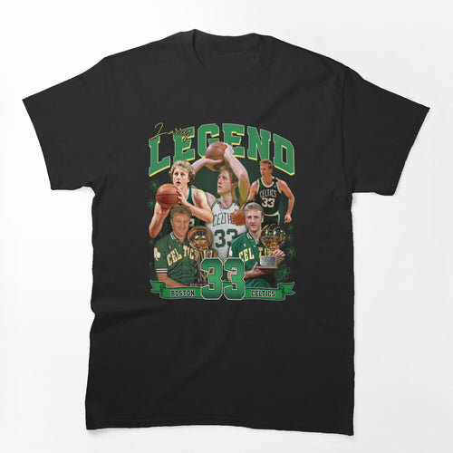 Larry Bird Legend Basketball Signature Bootleg Rap Shirt