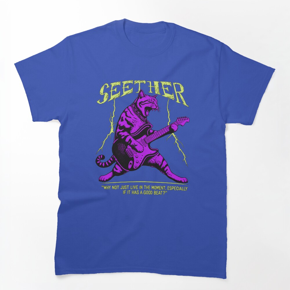 Seether Purple Guitar Cat Shirt