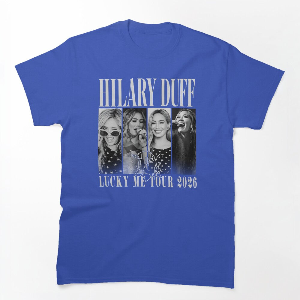 Hilary Duff Lucky Me Tour 2026 Vintage Concert Graphic Pop Star Fan Shirt