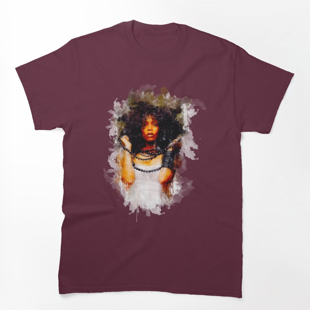 Erykah Badu Watercolor Ink Painting Shirt