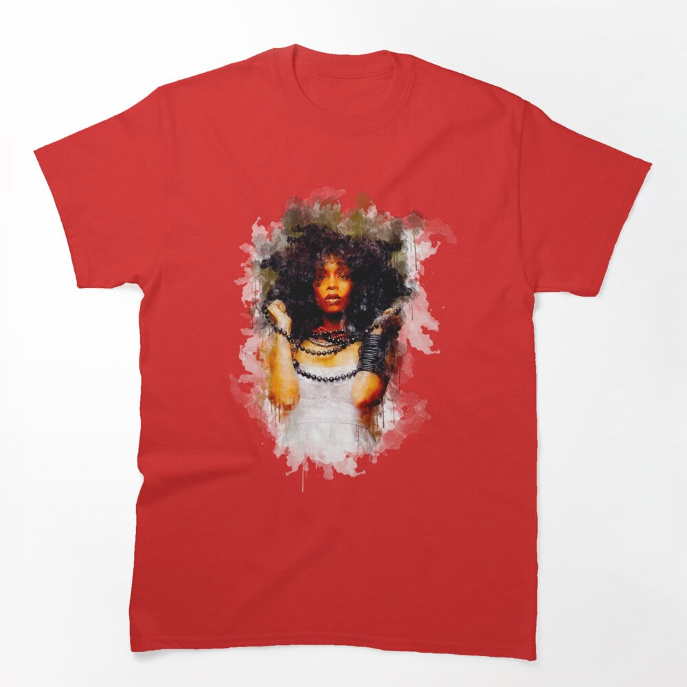 Erykah Badu Watercolor Ink Painting Shirt