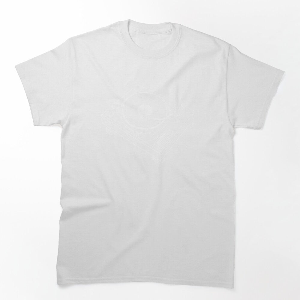 DJ Turntable Retro Graphic White Lines Note You May Need To Select A Shirt