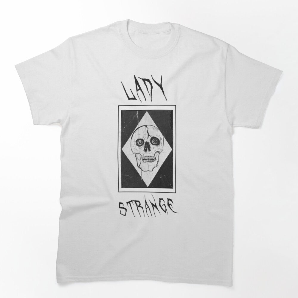 Lady Strange Skull Design Black Logo Shirt