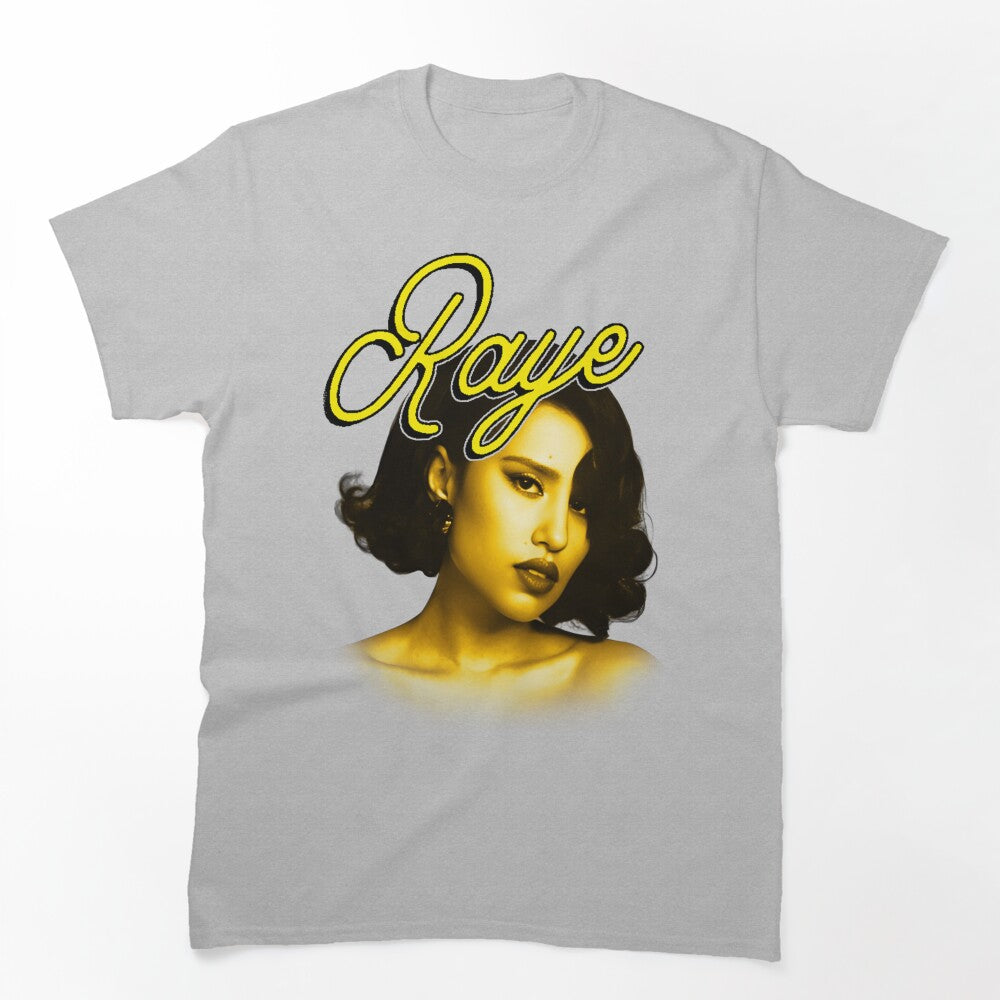Gold Skin Pop Singer With Latin Typography Shirt